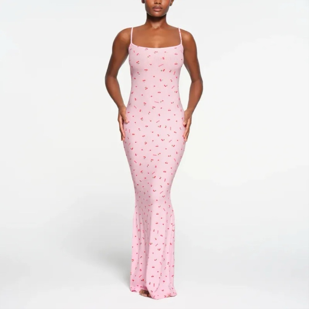 SKIMS Pink Maxi Dress